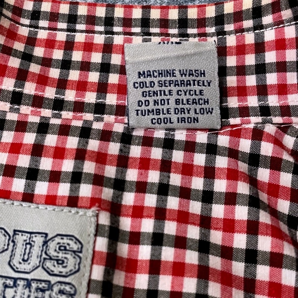 Campus Specialties Georgia Bulldogs Gingham Button Down Shirt Mens XXL Red Black - Picture 6 of 9